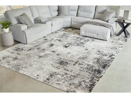 Langwell Black/Gray/White Extra Large Rug - Ornate Home