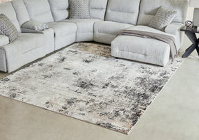 Langwell Black/Gray/White Large Rug - Ornate Home