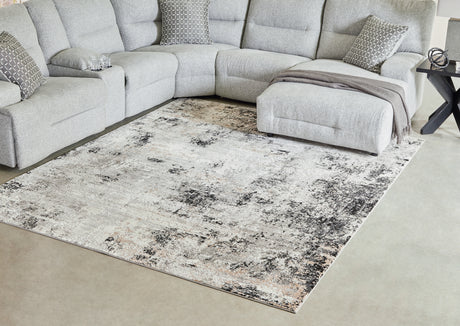 Langwell Black/Gray/White Large Rug - Ornate Home
