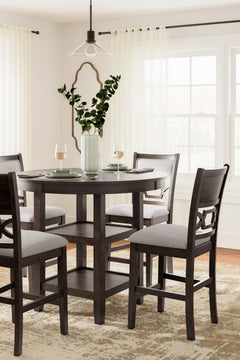 Langwest Brown Counter Height Dining Table and 4 Barstools (Set of 5) - Ornate Home