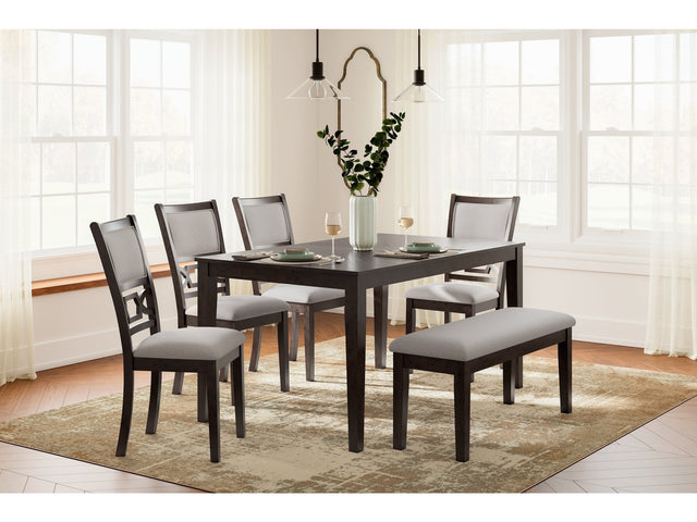 Langwest Brown Dining Table and 4 Chairs and Bench (Set of 6) - Ornate Home