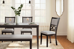 Langwest Brown Dining Table and 4 Chairs and Bench (Set of 6) - Ornate Home
