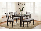 Langwest Brown Dining Table and 4 Chairs and Bench (Set of 6) (Online Special Price) - Ornate Home