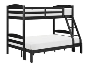 Lani Wire-Brushed Black Twin/Full Bunk Bed - Ornate Home