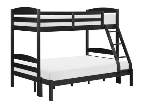 Lani Wire-Brushed Black Twin/Full Bunk Bed - Ornate Home