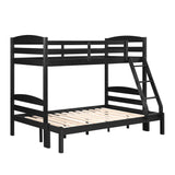 Lani Wire-Brushed Black Twin/Full Bunk Bed - Ornate Home