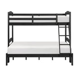 Lani Wire-Brushed Black Twin/Full Bunk Bed - Ornate Home
