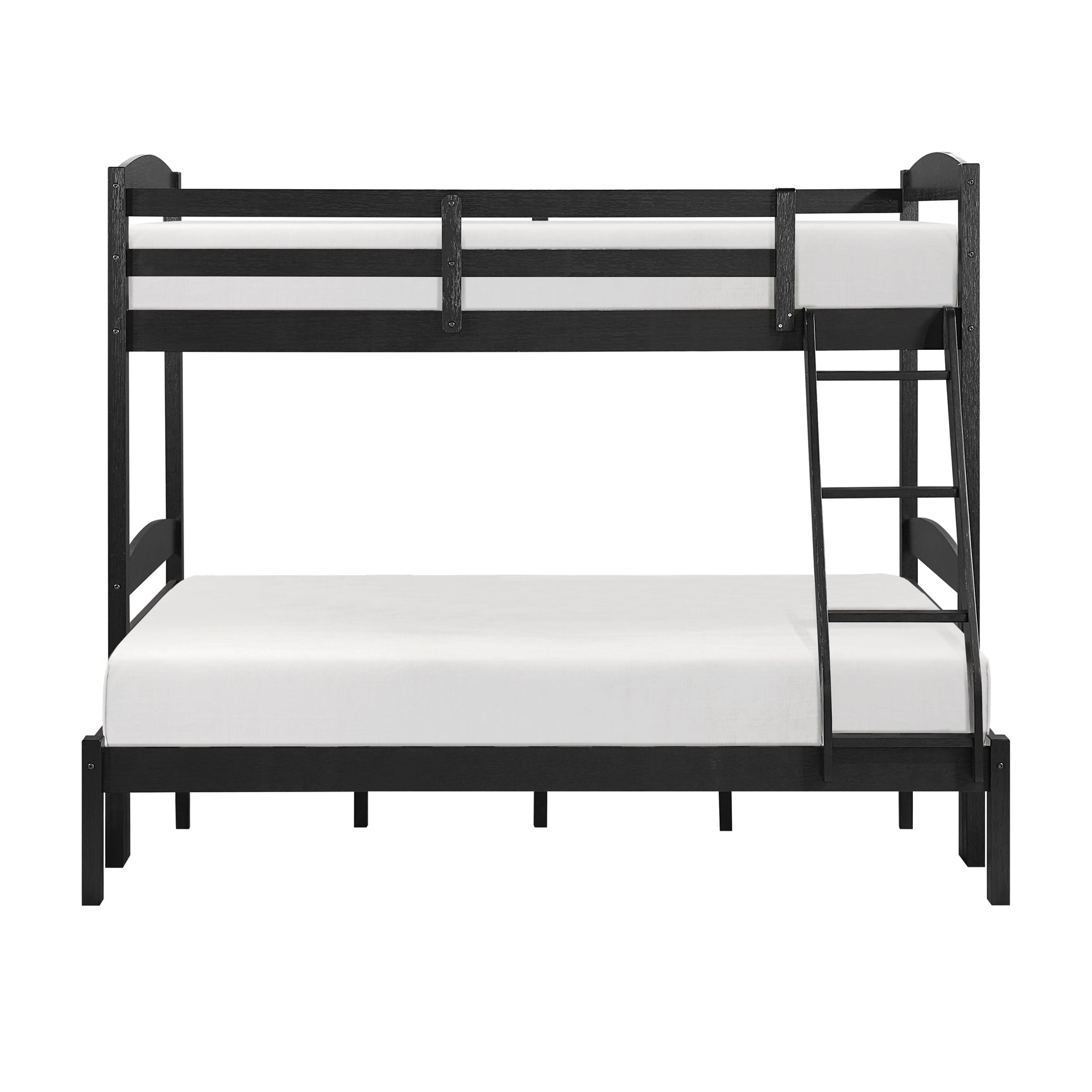 Lani Wire-Brushed Black Twin/Full Bunk Bed - Ornate Home