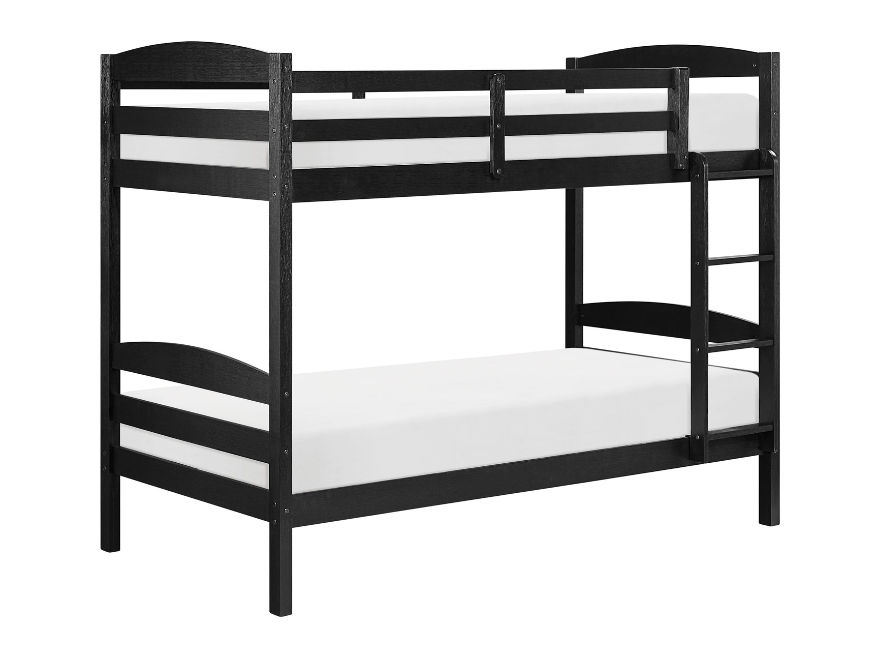 Lani Wire-Brushed Black Twin/Twin Bunk Bed - Ornate Home