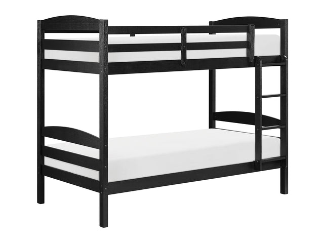 Lani Wire-Brushed Black Twin/Twin Bunk Bed - Ornate Home