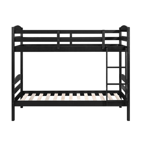 Lani Wire-Brushed Black Twin/Twin Bunk Bed - Ornate Home