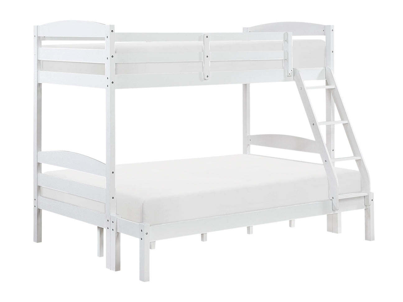 Lani Wire-Brushed White Twin/Full Bunk Bed - Ornate Home