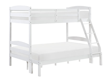 Lani Wire-Brushed White Twin/Full Bunk Bed - Ornate Home