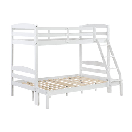 Lani Wire-Brushed White Twin/Full Bunk Bed - Ornate Home