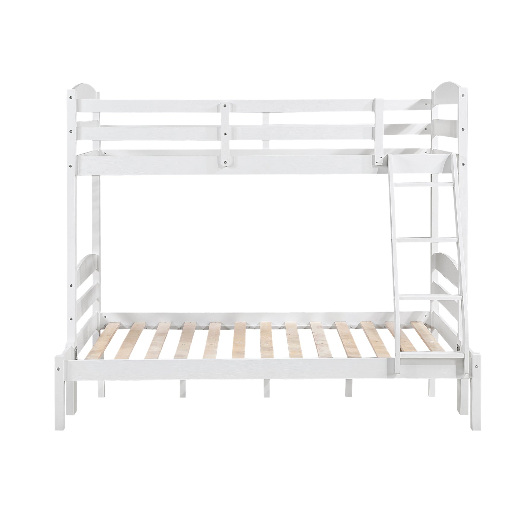 Lani Wire-Brushed White Twin/Full Bunk Bed - Ornate Home