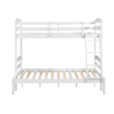 Lani Wire-Brushed White Twin/Full Bunk Bed - Ornate Home