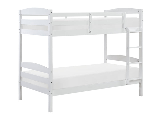Lani Wire-Brushed White Twin/Twin Bunk Bed - Ornate Home