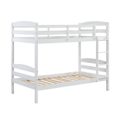 Lani Wire-Brushed White Twin/Twin Bunk Bed - Ornate Home