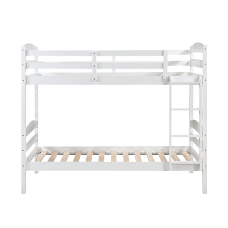 Lani Wire-Brushed White Twin/Twin Bunk Bed - Ornate Home