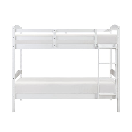 Lani Wire-Brushed White Twin/Twin Bunk Bed - Ornate Home