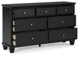 Lanolee Black California King Panel Bed, Dresser, Chest and 2 Nightstands (Online Special Price) - Ornate Home