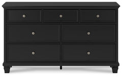 Lanolee Black California King Panel Bed, Dresser, Chest and 2 Nightstands - Ornate Home