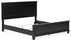 Lanolee Black California King Panel Bed, Dresser, Chest and 2 Nightstands - Ornate Home