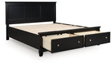 Lanolee Black California King Panel Storage Bed (Online Special Price) - Ornate Home