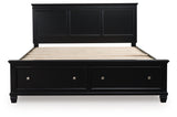Lanolee Black California King Panel Storage Bed (Online Special Price) - Ornate Home