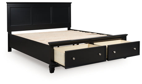 Lanolee Black California King Panel Storage Bed - Ornate Home