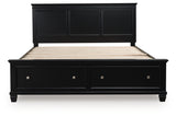 Lanolee Black California King Panel Storage Bed - Ornate Home