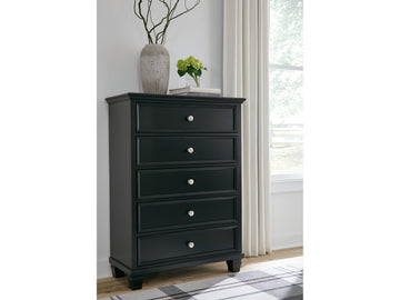 Lanolee Black Chest of Drawers - Ornate Home