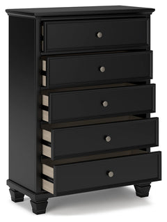 Lanolee Black Chest of Drawers - Ornate Home