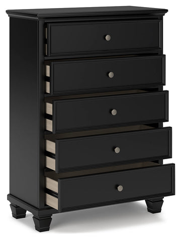 Lanolee Black Chest of Drawers - Ornate Home
