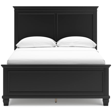 Lanolee Black Full Panel 6-Piece Bedroom Set w/ 2 Nightstands - Ornate Home