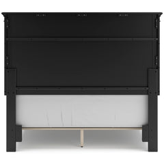 Lanolee Black Full Panel 6-Piece Bedroom Set w/ 2 Nightstands - Ornate Home