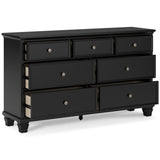 Lanolee Black Full Panel 5-Piece Bedroom Set w/ 2 Nightstands - Ornate Home