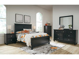 Lanolee Black Full Panel 5-Piece Bedroom Set - Ornate Home