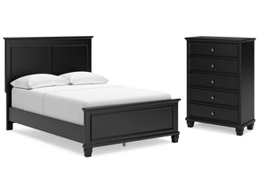 Lanolee Black Full Panel Bedroom Set with Chest (Online Special Price) - Ornate Home