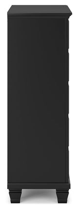 Lanolee Black Full Panel Bedroom Set with Chest - Ornate Home