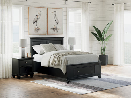 Lanolee Black Full Panel Storage Bed - Ornate Home