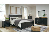 Lanolee Black King Panel 5-Piece Bedroom Set - Ornate Home