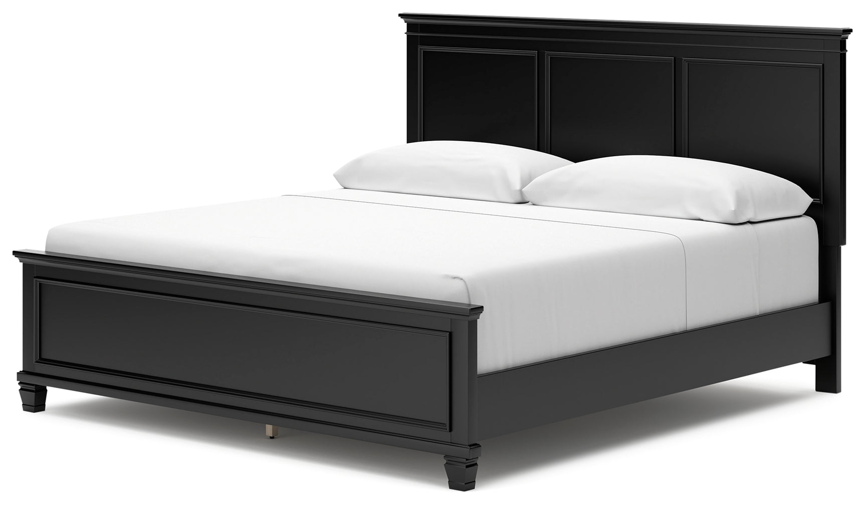 Lanolee Black King Panel Bed, Dresser, Mirror and Nightstand (Online Special Price) - Ornate Home