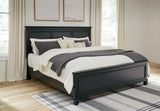 Lanolee Black King Panel Bed, Dresser, Mirror and Nightstand (Online Special Price) - Ornate Home