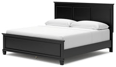 Lanolee Black King Panel Bed, Dresser, Mirror and Nightstand - Ornate Home
