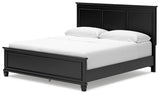 Lanolee Black King Panel Bed with Mirrored Dresser and Nightstand (Online Special Price) - Ornate Home