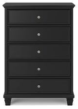 Lanolee Black King Panel Bedroom Set with Dresser, Mirror, Chest and 2 Nightstands (Online Special Price) - Ornate Home