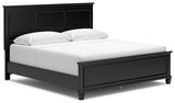 Lanolee Black King Panel Bedroom Set with Dresser, Mirror and 2 Nightstands (Online Special Price) - Ornate Home
