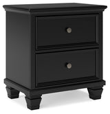 Lanolee Black King Panel Bedroom Set with Dresser, Mirror and 2 Nightstands - Ornate Home