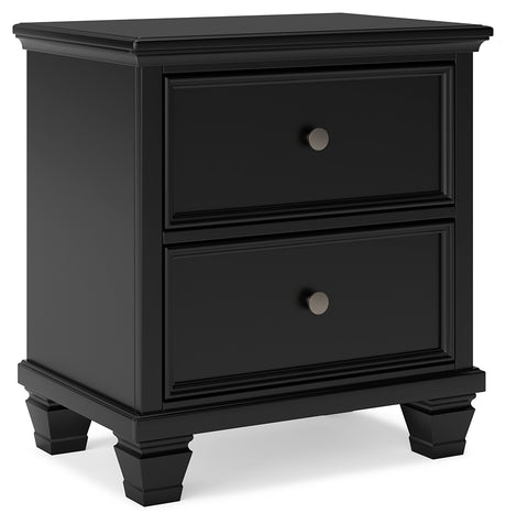 Lanolee Black King Panel Bedroom Set with Dresser, Mirror and 2 Nightstands - Ornate Home